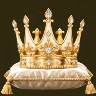 Gold crown on cushion — Slotsgem