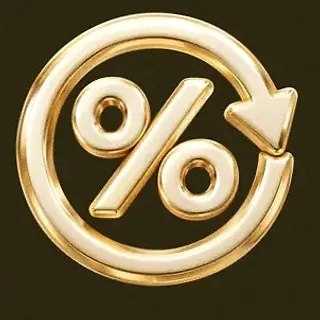 Gold percent symbol — Slotsgem