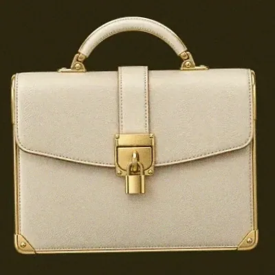 Locked leather briefcase — Slotsgem