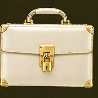 Locked leather briefcase — Slotsgem
