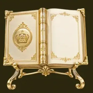 Ornate open book — Slotsgem